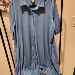 Chico's ZenEnergy Soft Dusty Blue Tunic Dress